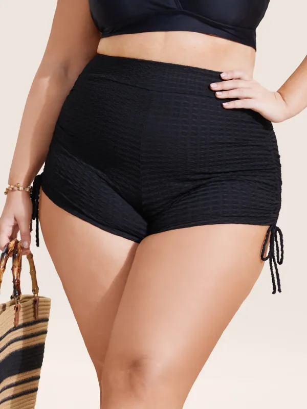 Plain Gathered Tie Knot High Rise Swim Bottom sold by Bloomchic