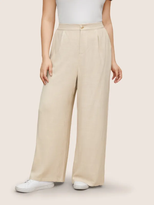 Solid Side Seam Pocket Wide Leg Pants sold by Bloomchic