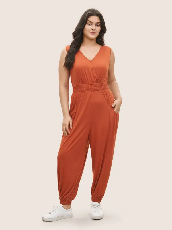 Supersoft Essentials Wrap Patched Pocket Tank Jumpsuit sold by Bloomchic