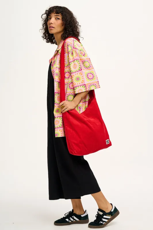 Erin - Corduroy Shoulder Bag in Scarlet Red sold by Lucy & Yak