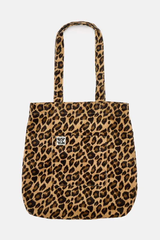 Felix - Cord Tote Bag in Leopard Print | Parallel