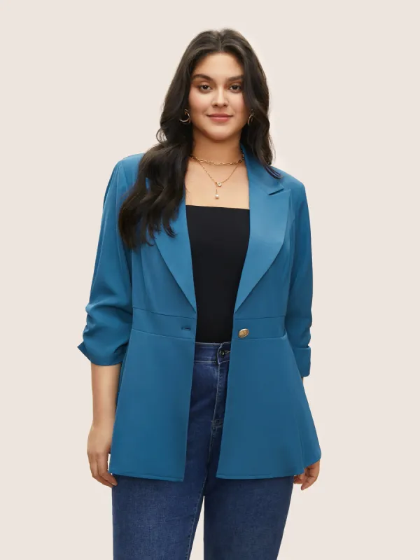 Suit Collar Gathered  Lined Floral Blazer sold by Bloomchic