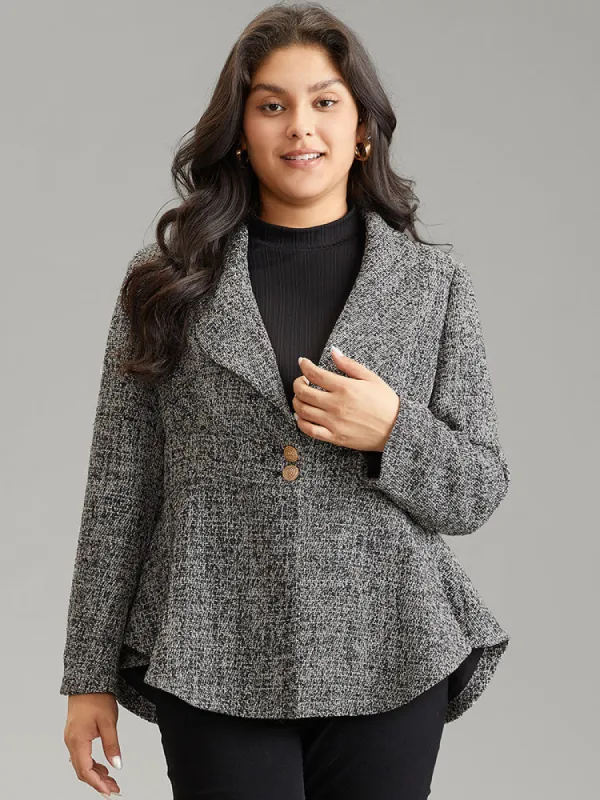 Solid Texture Suit Collar Buckle Detail Blazer sold by Bloomchic