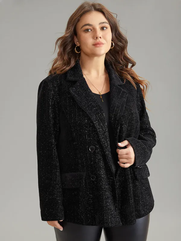 Lurex Double Breasted Patched Pocket Blazer sold by Bloomchic