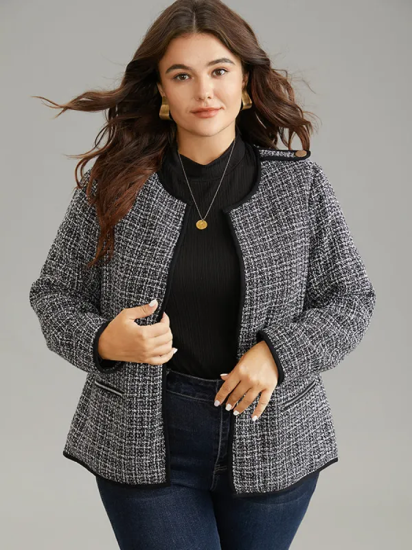 Tweed Pocket Button Detail Jacket sold by Bloomchic