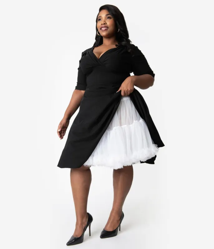Unique Vintage Plus Size White Retro Style Ruffled Petticoat Crinoline sold by Unique Vintage