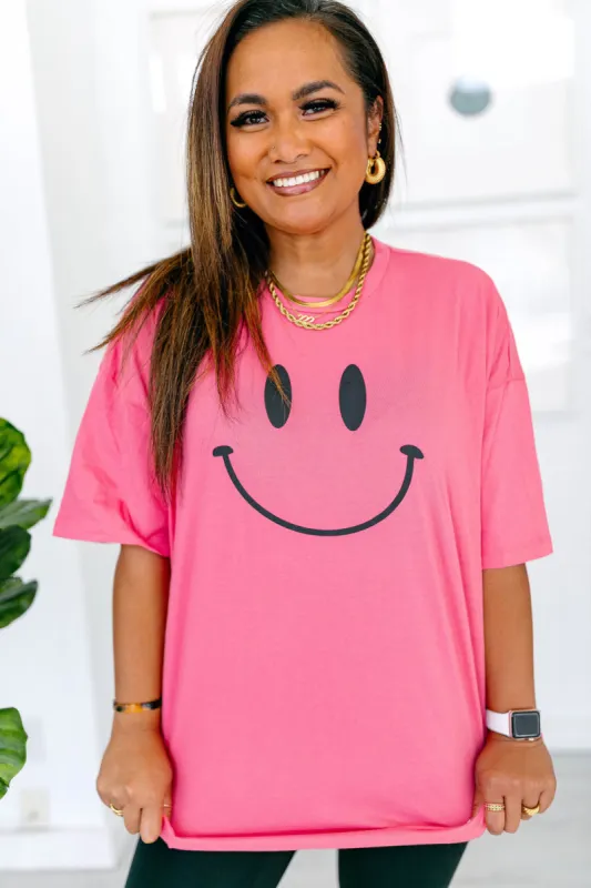 TABY ORIGINAL DESIGN: Smiley Boxy Tee PUFF*** IN Tooty Frooty*** sold by shop taby