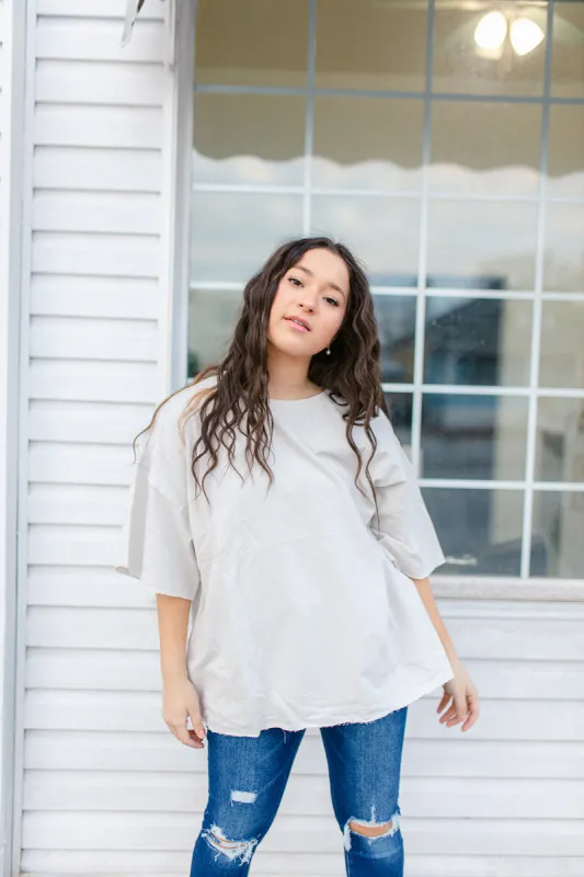 Boyfriend Boxy Knit Top In BONE*** sold by shop taby