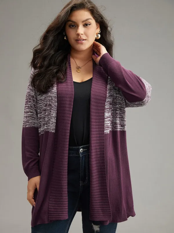 Supersoft Essentials Patchwork Lapel Collar Cardigan sold by Bloomchic