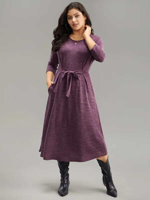 Solid Heather Ties Pocket Dress sold by Bloomchic