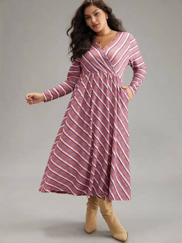 Striped Elastic Waist Gathered Dress sold by Bloomchic