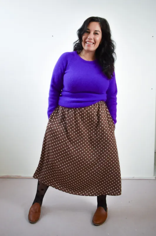 Eva Midi Skirt in Brown Dot *LAST ONE!!!* sold by Altar PDX