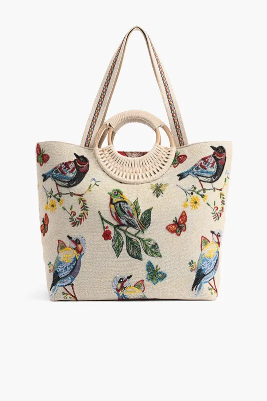 Birds in Paradise Hand Beaded Tote For Women sold by America & Beyond