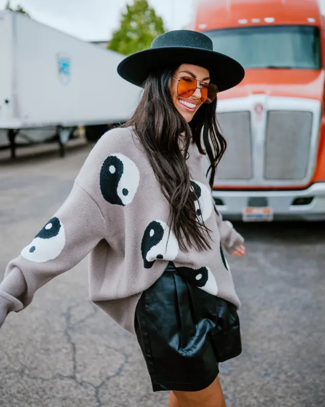 Karma Queen Oversized Yin and Yang Knit sold by Dressed In Lala