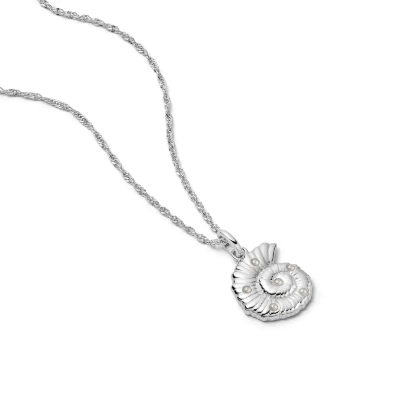 Pearl And Shell Pendant Necklace Sterling Silver sold by Daisy Jewellery