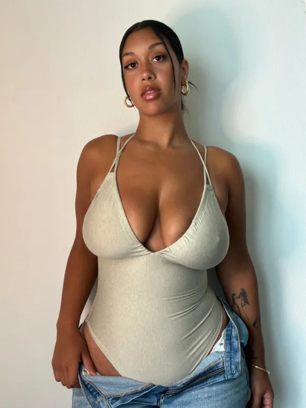 Beige Butter Bodysuit sold by Vanusian Swim