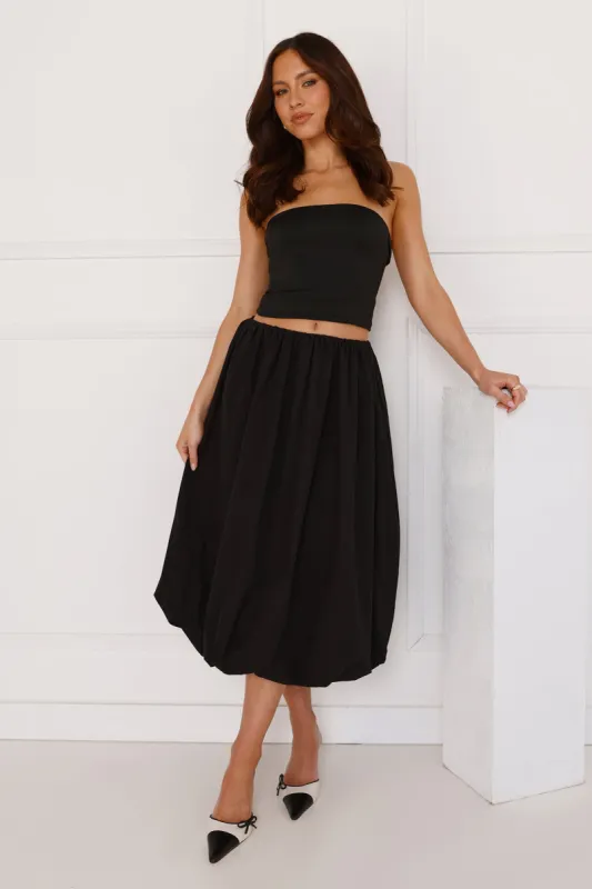 Get The Look Bubble Midi Skirt Black sold by Hello Molly