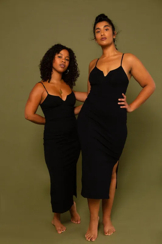 Saffi Midi Dress in Black sold by Manners London