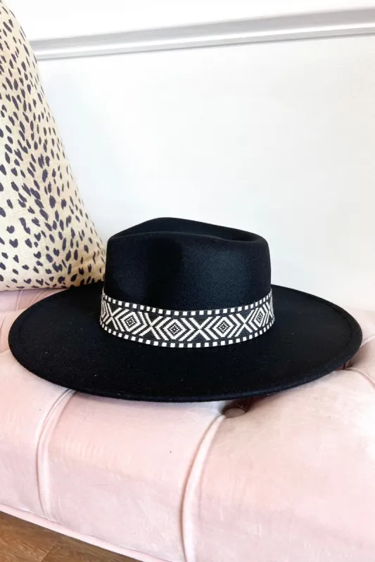 Wimberly Geometric Hat: Black sold by Bella and Bloom