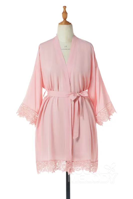 Short Cotton and Lace Robes CZ0212 sold by Cocomelody
