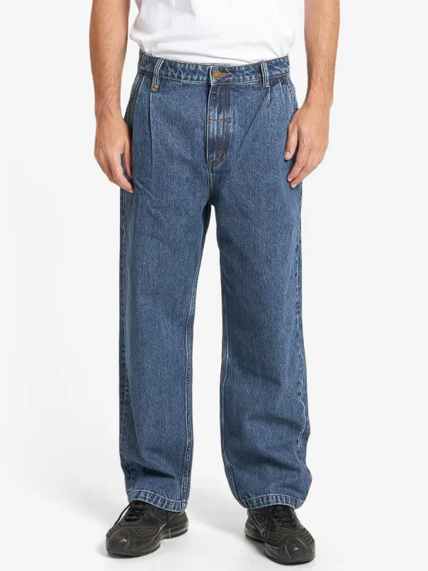 Big Slacker Pleated Jean - Worn In Blue sold by Thrills
