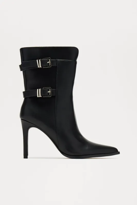 Addison Buckle Booties - Black sold by Fashion Nova