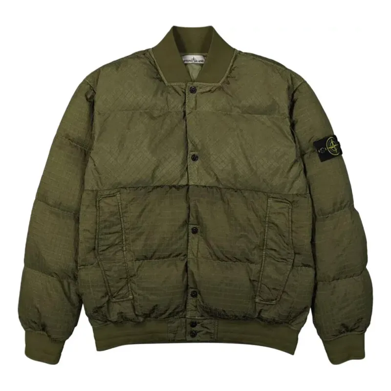 STONE ISLAND Down Puffer Jacket 'Olive' 791543232-V0058 sold by KicksCrew