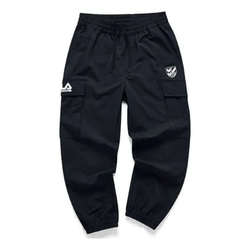 FILA FUSION x White Mountaineering Casual Loose Fit Utility Woven Pants 'Black' T11M127803F-BK sold by KicksCrew