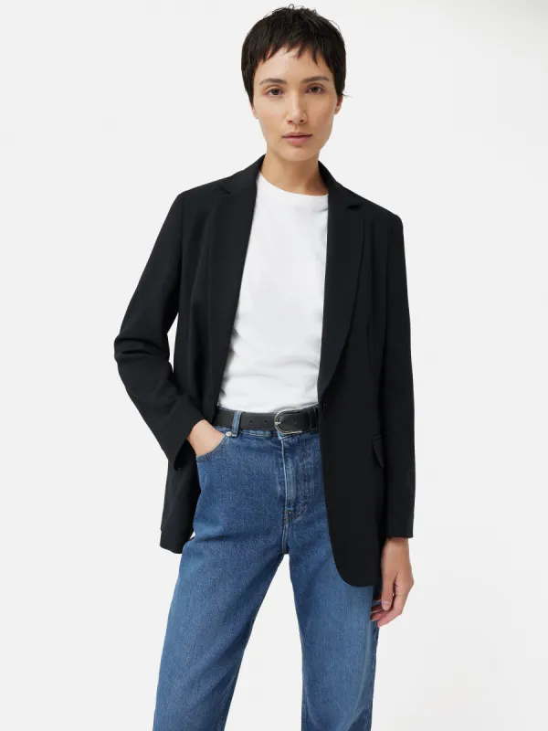 Fluid Twill Knox Blazer | Black sold by Jigsaw
