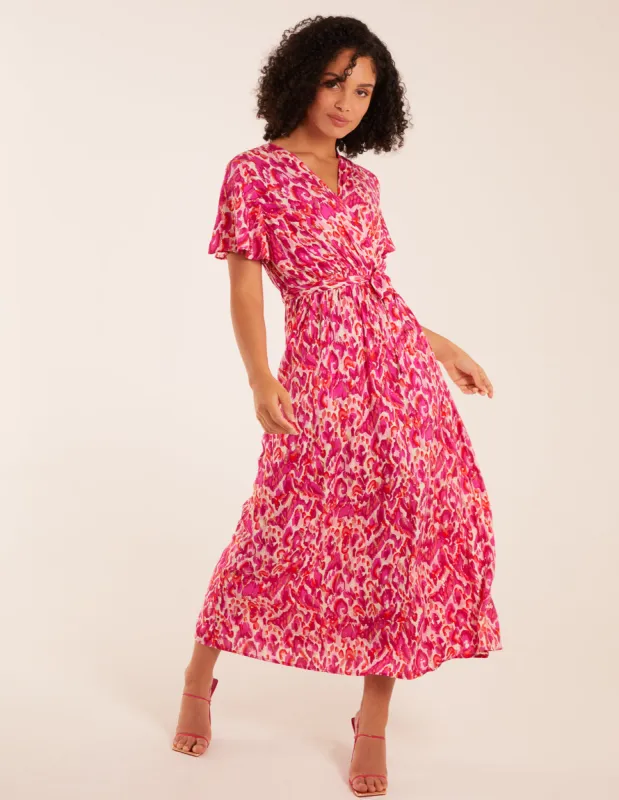 Abstract Animal Print Wrap Maxi Dress sold by Blue Vanilla
