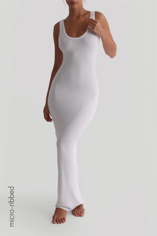 Tank Micro-Ribbed Maxi Dress - White sold by My outfit online
