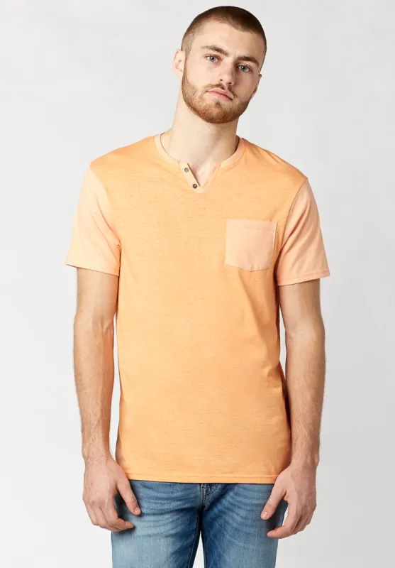 Kaddy Men's T-Shirt with Tonal Trim in Coral - BM23555 sold by Buffalo Jeans