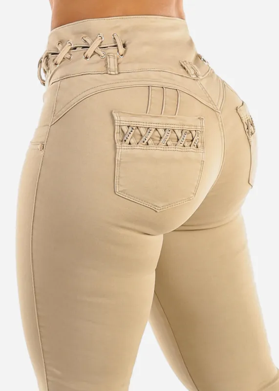【極美品】ASTRAET HIGH RISE SKINNY PANT khaki Women's High-Rise Khaki Super Skinny Pants | Women's Bottoms