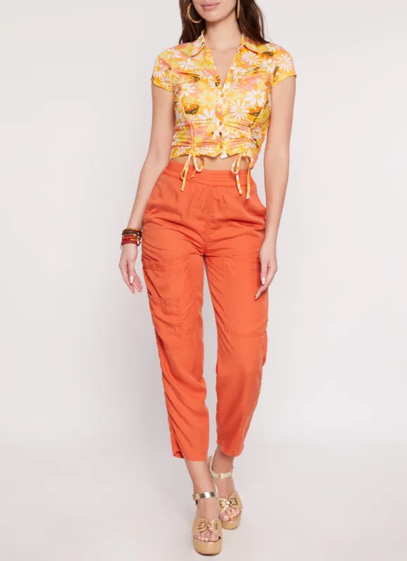 High Waist Pull On Cargo Pants sold by Rainbow