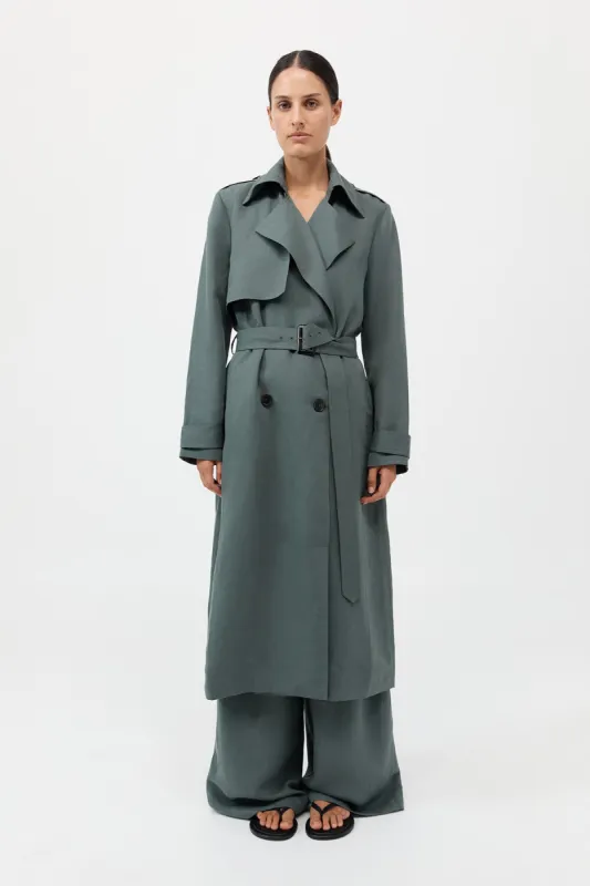 Soft Tailored Trench - Balsam Green sold by St. Agni