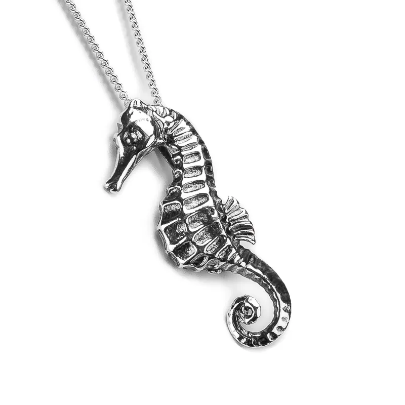 Miniature Seahorse Necklace in Silver sold by Henryka