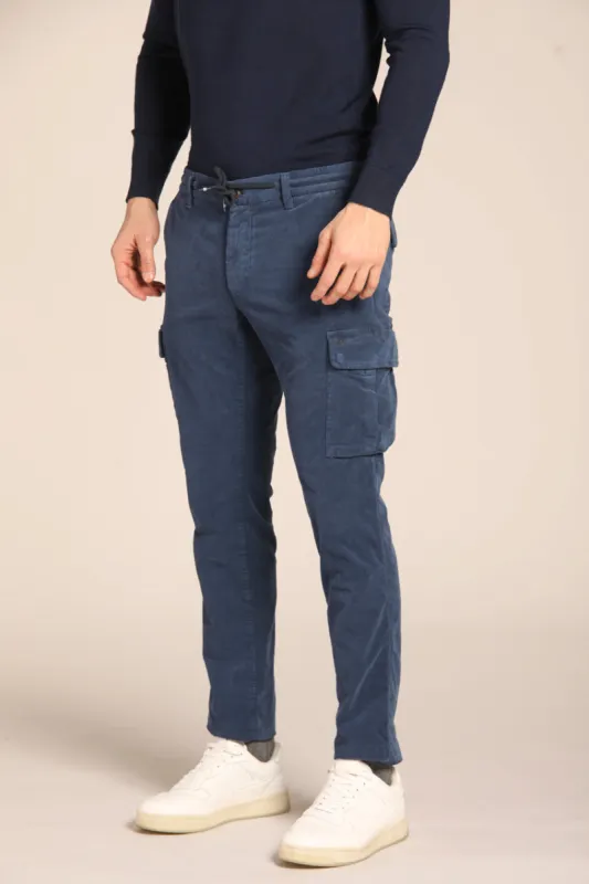 Chile Jogger men's cargo pants in velvet 1500 stripes extra slim fit  sold by Mason's