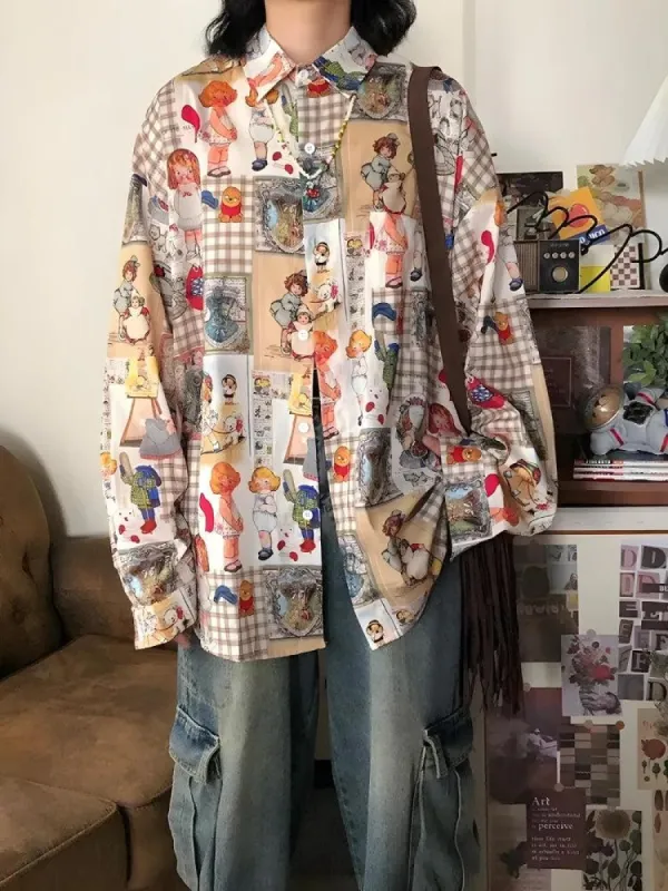 Vintage Cartoon Oversized Shirt sold by Streetwear Society