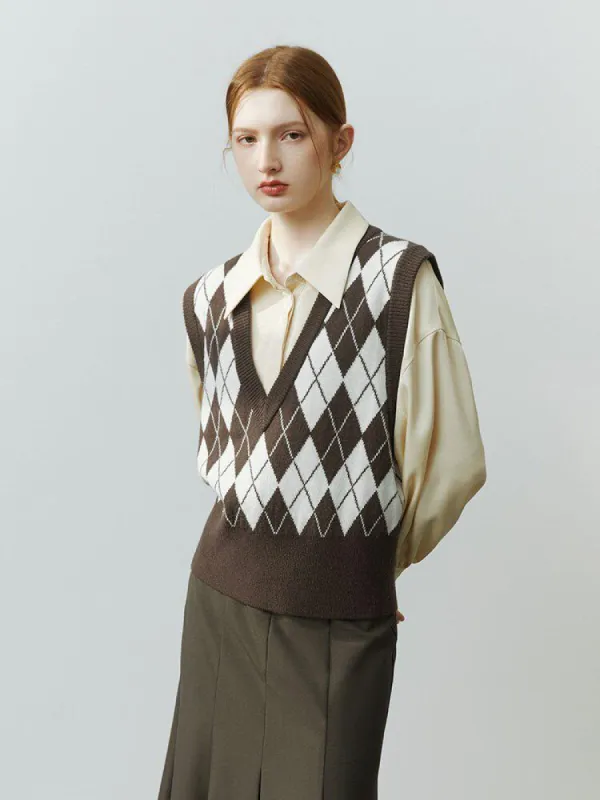 Light Academia Argyle Sweater Vest sold by Streetwear Society