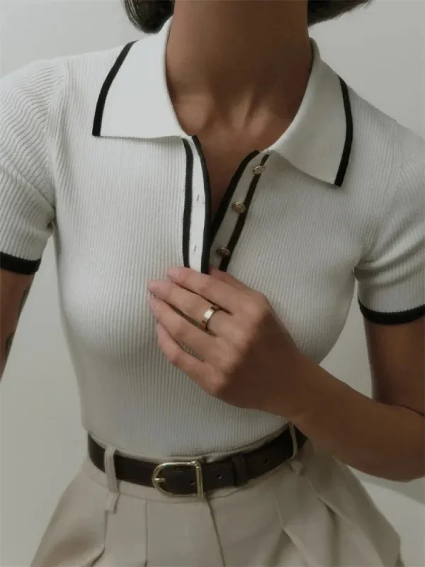 Casual Contrast Corduroy Top sold by Streetwear Society