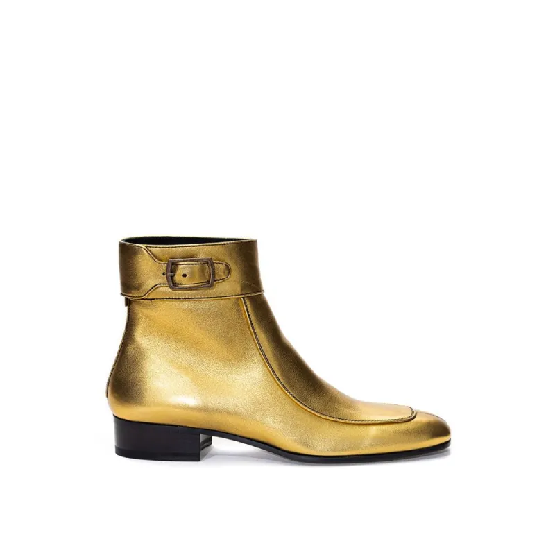 Gold Leather Boot sold by Louxly