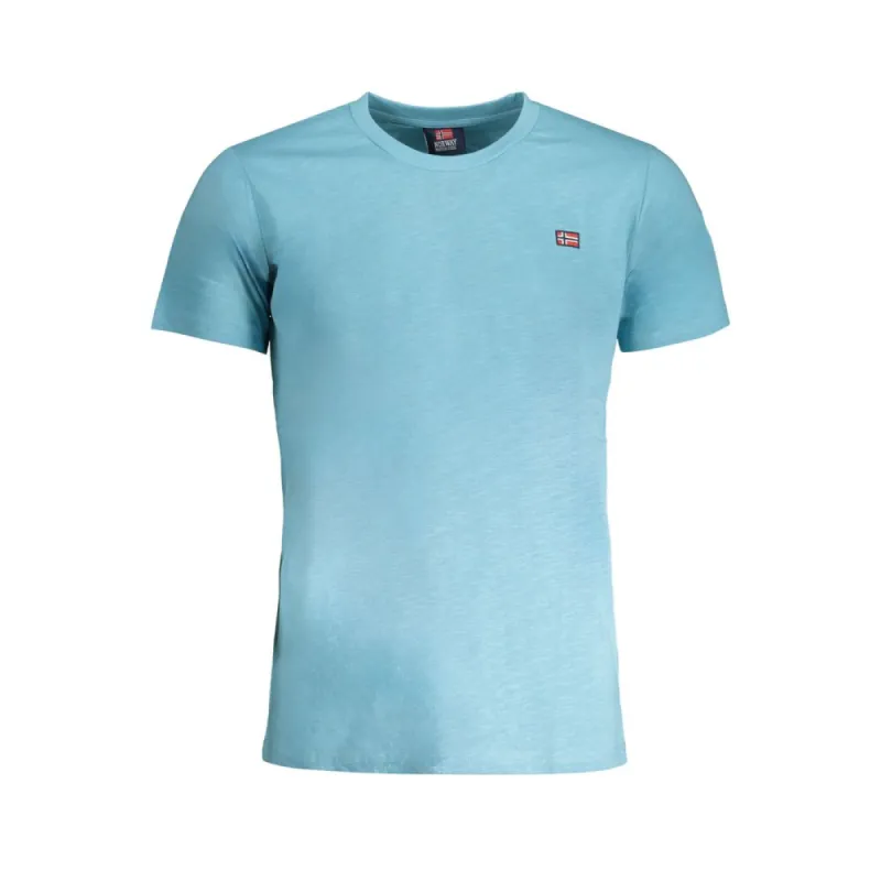 Light Blue Cotton T-Shirt sold by Louxly
