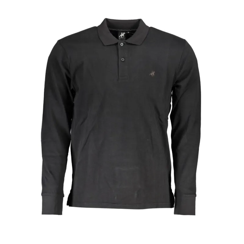 Black Cotton Polo Shirt sold by Louxly