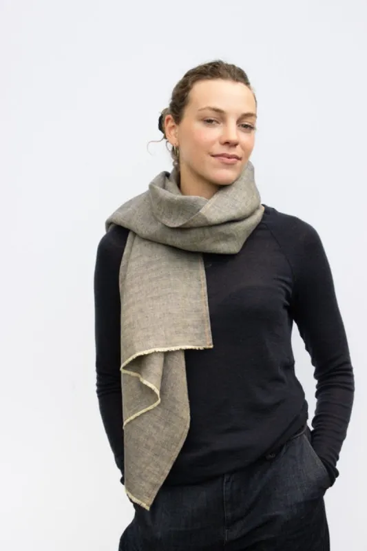 The STABLE Irish Linen Scarf - Ginger Herringbone sold by Stable of Ireland