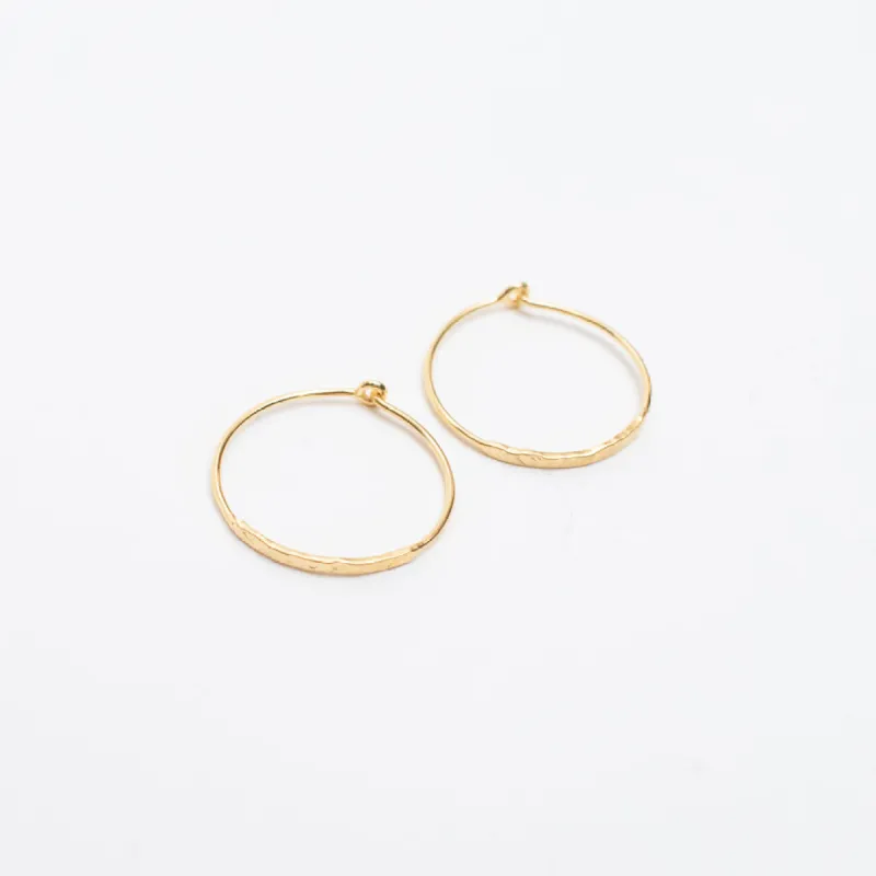 Gold Vermeil Hammered Wire Hoops sold by Silver Lotus