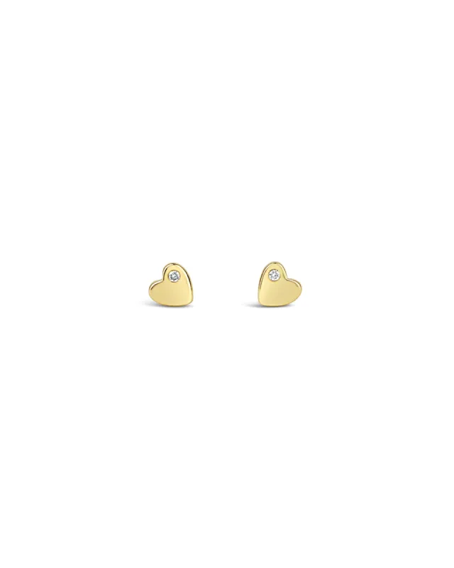 One Diamond Heart Studs sold by Blue Ruby