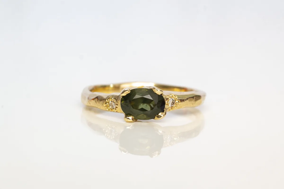 Argus Ring - 9ct Yellow Gold with Green Sapphire sold by Sophie Divett Jewelry