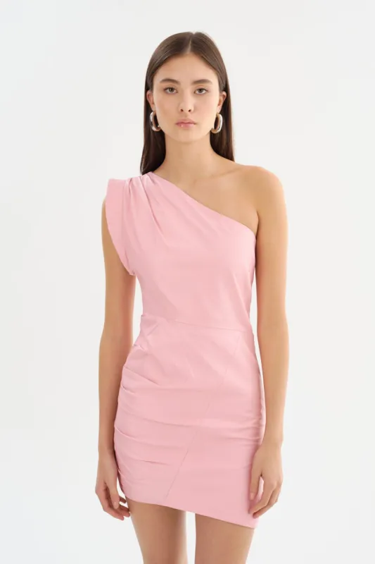 COREY | One Shoulder Leather Dress sold by La Marque