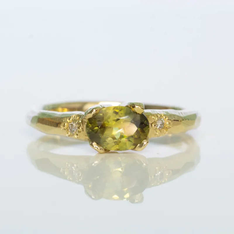 Argus Ring - 9ct Yellow Gold with Green-Yellow Sapphire sold by Sophie Divett Jewelry