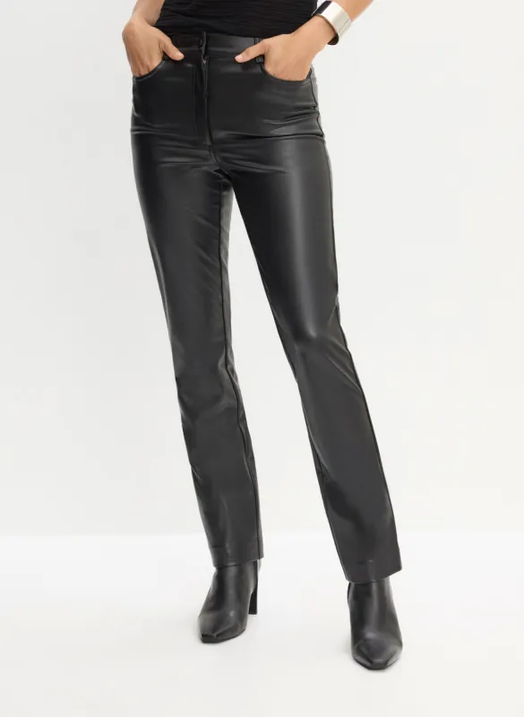 Vegan Leather Straight Leg Pants sold by Melanie Lyne